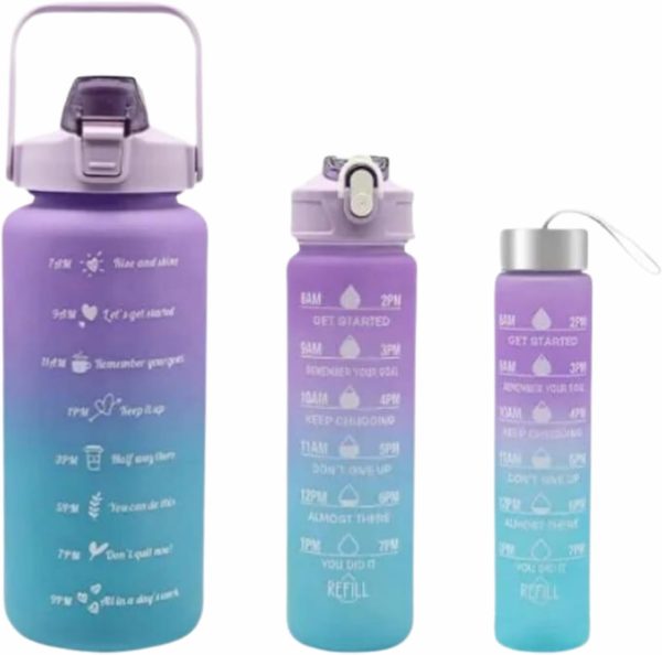 Sports Water Bottles 3 Pcs Set With