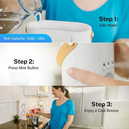 Mini Double Air Cooler With Mist Humidifier & Led Lighting