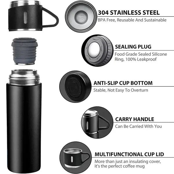 Double-layer Stainless Steel Vacuum Flask Set