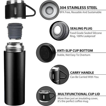 Double-layer Stainless Steel Vacuum Flask Set