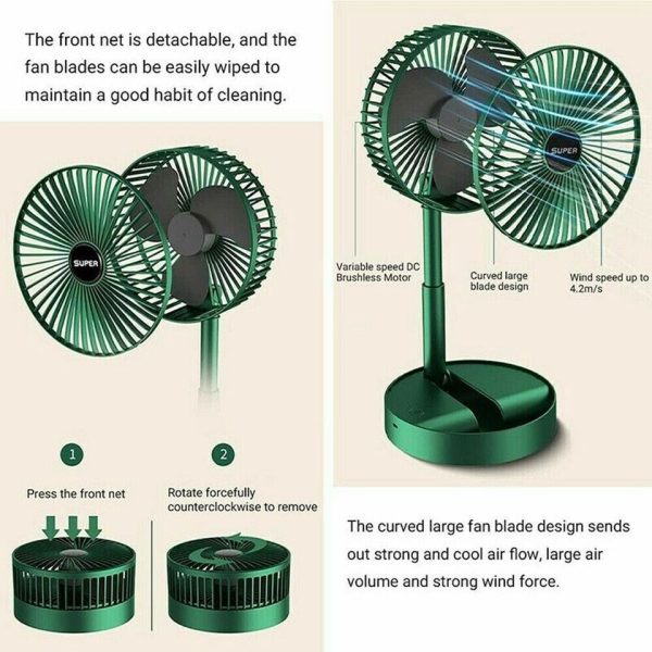 Electric Telescopic Folding Floor Silent Fan