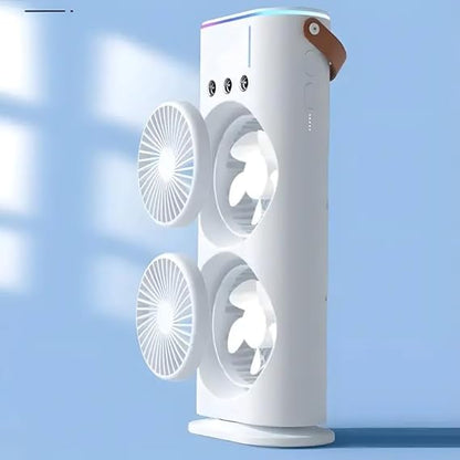 Mini Double Air Cooler With Mist Humidifier & Led Lighting