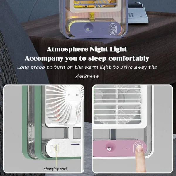 Portable Air Conditioner Fan With Mist Humidifier
