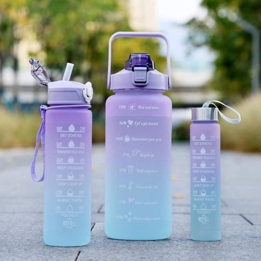 Sports Water Bottles 3 Pcs Set With
