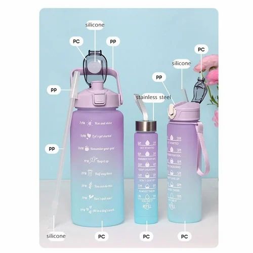 Sports Water Bottles 3 Pcs Set With